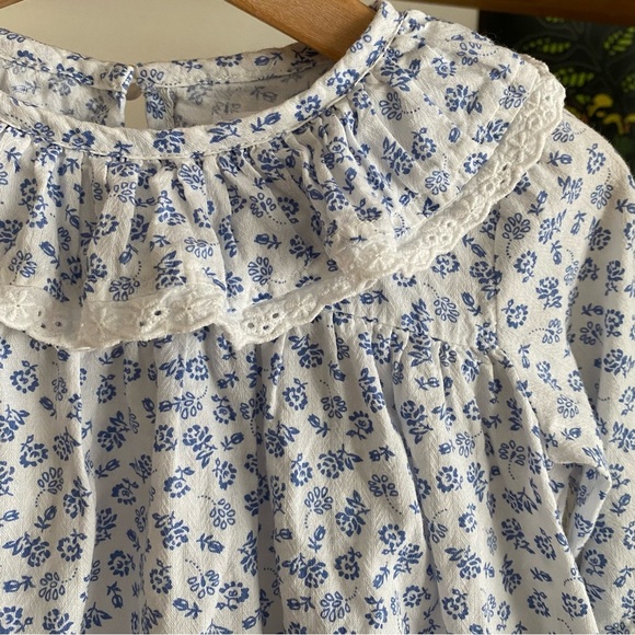 Frances Rose White Blue Floral Ruffle Collar Mary Margaret Dress 2t - Picture 9 of 16